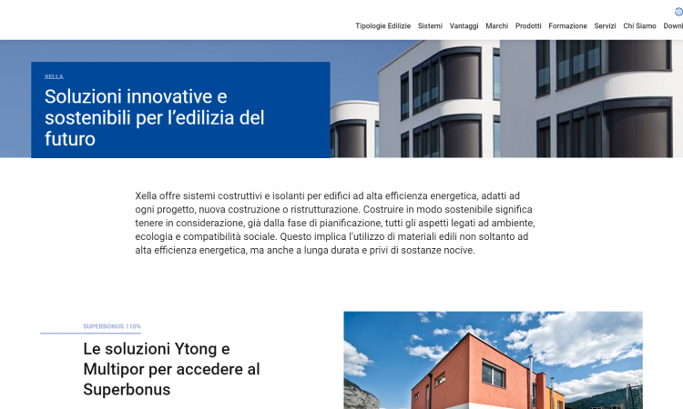 Xella Italia lancia il nuovo sito web