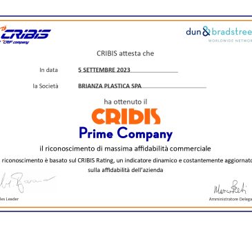 Brianza Plastica partner di eccellenza certificato CRIBIS