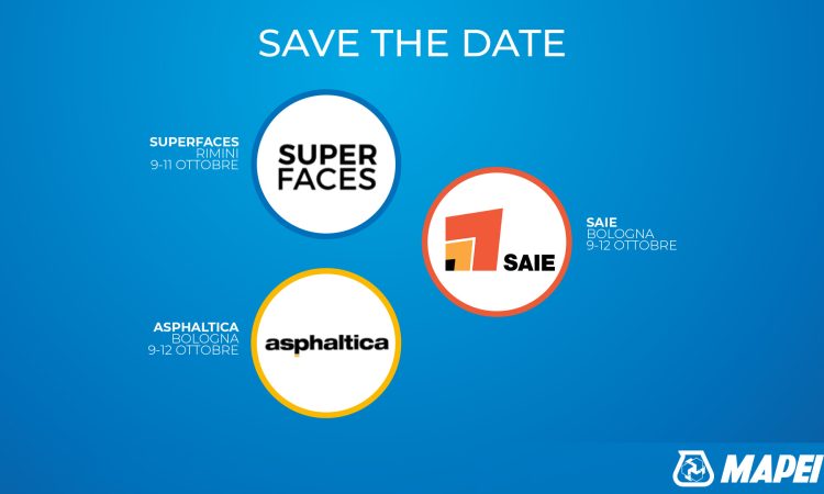 Gli appuntamenti di MAPEI a ottobre 2024. SAIE, Asphaltica e Superfaces: tre eventi chiave per il settore delle costruzioni e delle infrastrutture