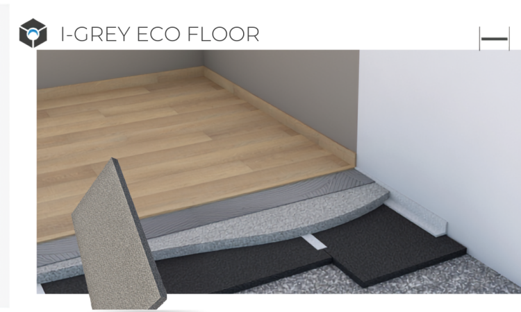 IGREY ECO FLOOR: isolamento termoacustico per sotto massetti in EPST grafite